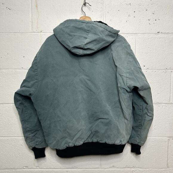 Vintage Polar King Key Canvas Quilted Hooded Jacket “Green” - Picture 2 of 9